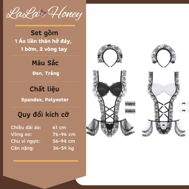 Bộ Đồ Ngủ Cosplay Sexy Cô Hầu Gái LALA HONEY – Set Váy Đầm Gợi Cảm, Giá Chỉ 108.000đ 2