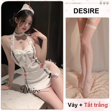 Bộ đồ ngủ Cosplay y tá chất mềm mịn, sexy gợi cảm - DESIRE VN-2.501 chỉ 169k