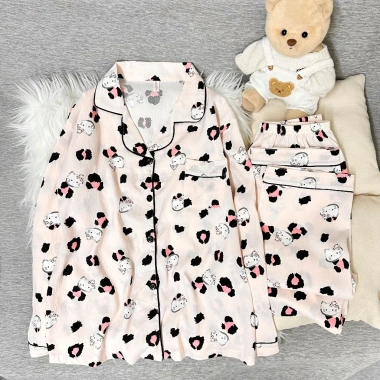 Bộ Đồ Ngủ Cotton Hello Kitty Họa Tiết Da Báo Thiết Kế Mỏng Thích Hợp Thu Đông Giá Ưu Đãi 148.658 VND