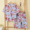 Bộ Đồ Ngủ Cotton Lụa Mùa Hè Trẻ Em Homewear Tay Ngắn Cho Bé Trai và Bé Gái, Thoáng Mát Máy Lạnh, Giá Giảm 158.071 VND 2