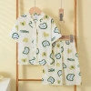 Bộ Đồ Ngủ Cotton Lụa Mùa Hè Trẻ Em Homewear Tay Ngắn Cho Bé Trai và Bé Gái, Thoáng Mát Máy Lạnh, Giá Giảm 158.071 VND 4