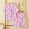 Bộ Đồ Ngủ Cotton Lụa Mùa Hè Trẻ Em Homewear Tay Ngắn Cho Bé Trai và Bé Gái, Thoáng Mát Máy Lạnh, Giá Giảm 158.071 VND 5