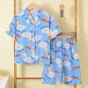 Bộ Đồ Ngủ Cotton Lụa Mùa Hè Trẻ Em Homewear Tay Ngắn Cho Bé Trai và Bé Gái, Thoáng Mát Máy Lạnh, Giá Giảm 158.071 VND 6