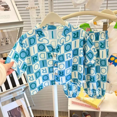 Bộ Đồ Ngủ Cotton Lụa Trẻ Em Mùa Hè Bé Gái 3/4 Tay Mỏng Homewear Thoáng Khí 4