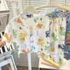 Bộ Đồ Ngủ Cotton Lụa Trẻ Em Mùa Hè Bé Gái 3/4 Tay Mỏng Homewear Thoáng Khí 5