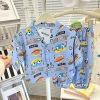 Bộ Đồ Ngủ Cotton Lụa Trẻ Em Mùa Hè Bé Gái 3/4 Tay Mỏng Homewear Thoáng Khí 7
