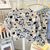 Bộ Đồ Ngủ Cotton Lụa Trẻ Em Mùa Hè Bé Gái 3/4 Tay Mỏng Homewear Thoáng Khí 10