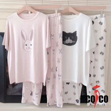 Bộ đồ ngủ Cotton Modal nữ Quần ngắn tay mỏng thoáng mát giá ưu đãi 410.400đ