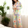Bộ đồ ngủ cotton nguyên chất họa tiết trái tim caro - Thiết kế mỏng dài tay, thoáng mát cho mùa đông - Giá ưu đãi 148.658₫ 2