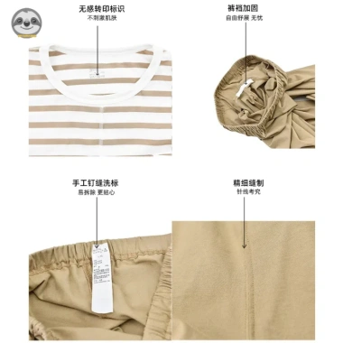 Bộ đồ ngủ Cotton sọc nguyên chất - Phong cách Nhật Bản Muji, Tianzhu, giảm 17% chỉ 519.479 VND