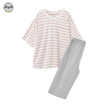 Bộ đồ ngủ Cotton sọc nguyên chất - Phong cách Nhật Bản Muji, Tianzhu, giảm 17% chỉ 519.479 VND