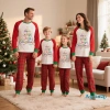 Bộ đồ ngủ dài tay Aqua-Family 2 chiếc, in chữ Giáng sinh, quần kẻ sọc - 326.160 VND