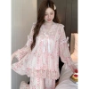 Bộ đồ ngủ dài tay cổ V ren lưới công chúa có đệm ngực QCCC A12 giá sale 323.000 VND 5