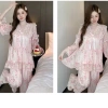 Bộ đồ ngủ dài tay cổ V ren lưới công chúa có đệm ngực QCCC A12 giá sale 323.000 VND 8