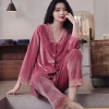 Bộ đồ ngủ dài tay nhung ấm áp, thời trang thu đông cho nữ - Giá ưu đãi 443.945 VND