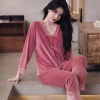 Bộ đồ ngủ dài tay nhung ấm áp, thời trang thu đông cho nữ - Giá ưu đãi 443.945 VND 2