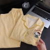 Bộ Đồ Ngủ Dài Tay Nữ Ô Vàng Hello Kitty - Cotton Mây Nhẹ, Bánh Bèo, Giá 155k