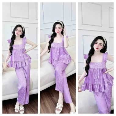 Bộ đồ ngủ gấm in hoa cánh thiên 40-65kg - Siêu mềm, giảm giá 175k 7