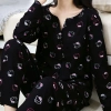 Bộ đồ ngủ Hello Kitty cotton gân xuân thu 2 mảnh in hình đáng yêu, thoải mái, giá ưu đãi 147k