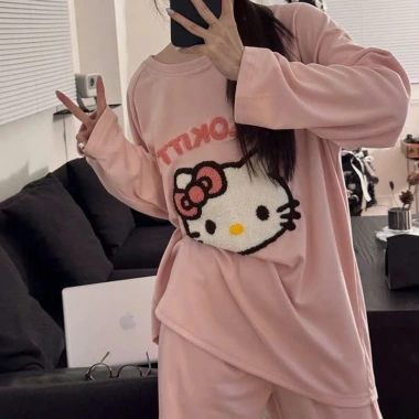 Bộ đồ ngủ Hello Kitty dài tay, quần dài rộng nữ mùa thu đông - Giá chỉ 97.420đ 9 Bộ đồ ngủ Hello Kitty dài tay, quần dài rộng nữ mùa thu đông - Giá chỉ 97.420đ 9