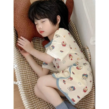 Bộ Đồ Ngủ Hoạt Hình Trẻ Em Mùa Hè - Quần Short Tay Ngắn Mesh Thoáng Khí 139k