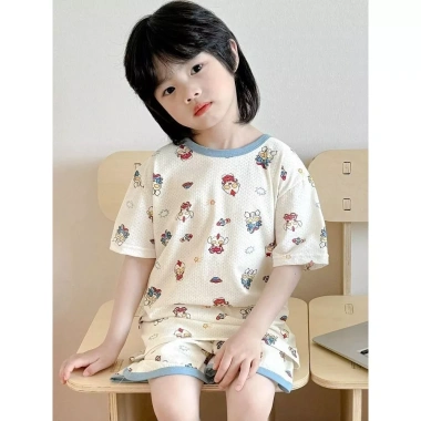 Bộ Đồ Ngủ Hoạt Hình Trẻ Em Mùa Hè - Quần Short Tay Ngắn Mesh Thoáng Khí 139k