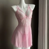 Bộ Đồ Ngủ Ice Silk Sling Ren Nữ - Váy Ngủ Loungewear Chất Lượng Cao, Giá Ưu Đãi
