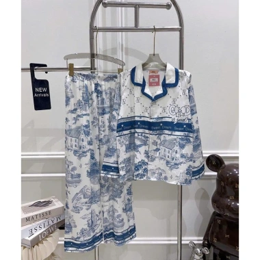 Bộ đồ ngủ JUSOKA pijama nữ dài tay LT25 Lụa Latin 3D Cao cấp thoải mái sang trọng giá chỉ 199.500 VND