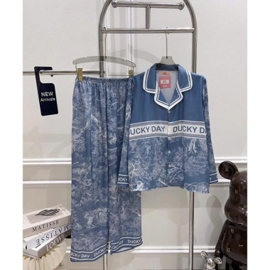 Bộ đồ ngủ JUSOKA pijama nữ dài tay LT25 Lụa Latin 3D Cao cấp thoải mái sang trọng giá chỉ 199.500 VND