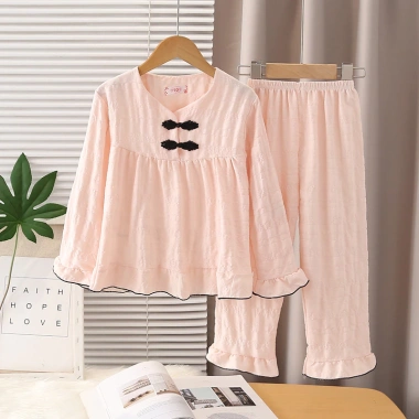 Bộ đồ ngủ Kawaii cổ vuông dài tay bé 12‑13 tuổi, giảm số lượng lớn, Poly‑cotton 173k