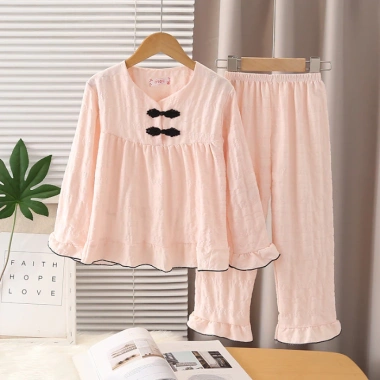Bộ đồ ngủ Kawaii cổ vuông dài tay bé 12‑13 tuổi, giảm số lượng lớn, Poly‑cotton 173k 3