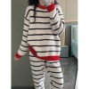 Bộ đồ ngủ lông cừu cao cấp họa tiết san hô sọc - ấm áp dày dặn, mặc thoải mái hàng ngày 6