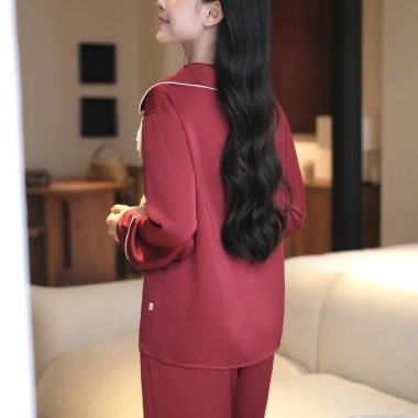 Bộ Đồ Ngủ Lụa Cao Cấp BN608 - Pyjama Áo Dài Tay và Quần Dài, Giá Ưu Đãi 860.000₫ 9