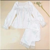 Bộ Đồ Ngủ Lụa Lantin Dài Tay, Pijama Cổ Vuông Ren Tiểu Thư - Giá 161.699₫ 6
