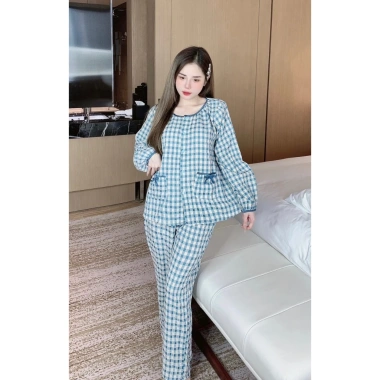 Bộ Đồ Ngủ Mặc Nhà Dài Tay Cổ Tròn Trẻ Trung Hot Hit 2.023 Giá Sốc 139k