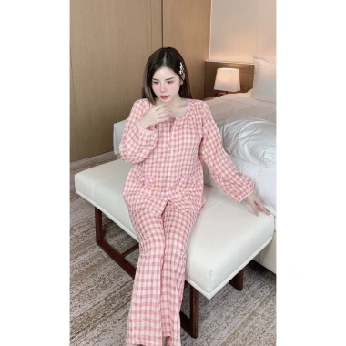 Bộ Đồ Ngủ Mặc Nhà Dài Tay Cổ Tròn Trẻ Trung Hot Hit 2.023 Giá Sốc 139k
