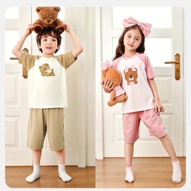 Bộ đồ ngủ MiniBala Boys Girls Cool-Feel mùa hè cho bé Homewear thoáng mát, giá ưu đãi 504.360 VND 3