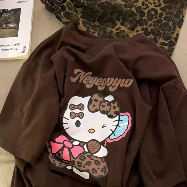 Bộ Đồ Ngủ Ngắn Tay Da Báo Hello Kitty Nữ - Playwear và Loungewear Giá 169.356₫