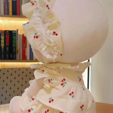 Bộ Đồ Ngủ Nhỏ Anh Đào 40cm Cotton Búp Bê Ichiban - Đồ Ngủ Bé Thỏ Oải Hương