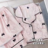 Bộ Đồ Ngủ Nhung Vàng Nữ Thu Đông 2.024 Dài tay phong cách Chanel sang trọng phù hợp kim cương chỉ 417.882 VND 3