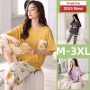 Bộ Đồ Ngủ Nữ 100% Cotton Tay Ngắn 3/4 Quần Dài Mùa Hè In Hoa Hoạt Hình - 313.016 VND
