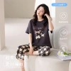 Bộ Đồ Ngủ Nữ 100% Cotton Tay Ngắn 3/4 Quần Dài Mùa Hè In Hoa Hoạt Hình - 313.016 VND 8