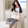 Bộ Đồ Ngủ Nữ 100% Cotton Tay Ngắn 3/4 Quần Dài Mùa Hè In Hoa Hoạt Hình - 313.016 VND 9