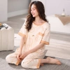 Bộ Đồ Ngủ Nữ 100% Cotton Tay Ngắn 3/4 Quần Dài Mùa Hè In Hoa Hoạt Hình - 313.016 VND 10