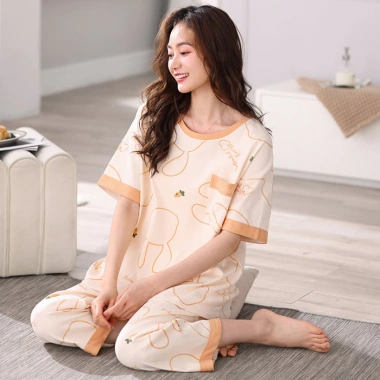 Bộ Đồ Ngủ Nữ 100% Cotton Tay Ngắn 3/4 Quần Dài Mùa Hè In Hoa Hoạt Hình - 313.016 VND 10 Bộ Đồ Ngủ Nữ 100% Cotton Tay Ngắn 3/4 Quần Dài Mùa Hè In Hoa Hoạt Hình - 313.016 VND 10