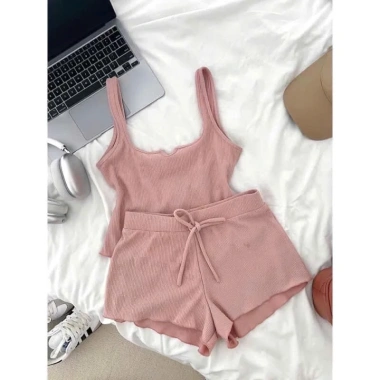 Bộ đồ ngủ nữ 2 dây trơn, tôn dáng dễ thương, kèm mút - 69.000đ giảm 22%