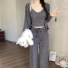 Bộ Đồ Ngủ Nữ Ba Mảnh Dài Tay Miếng Lót Ngực Sling - Ngọt Ngào, Thoải Mái, Giá 331k 3
