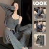 Bộ Đồ Ngủ Nữ Ba Mảnh Dài Tay Miếng Lót Ngực Sling - Ngọt Ngào, Thoải Mái, Giá 331k 9