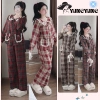 Bộ Đồ Ngủ Nữ Caro Vintage - Pijama Tay Dài Quần Dài, Mặc Nhà Thoải Mái, Giá 269k