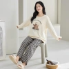 Bộ đồ ngủ nữ dài tay Hàn Quốc - Cotton siêu mềm, ấm áp mùa thu đông, chỉ 99.000₫